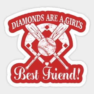 Diamonds are a GIrl's Best Friend Softball Baseball Diamond Sticker